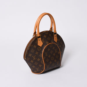 Very good condition LOUIS VUITTON Ellipse PM handbag monogram M51127 PVC tanned leather brown gold hardware used 4a000256