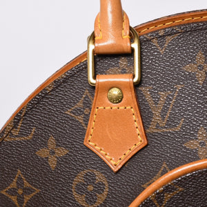 Very good condition LOUIS VUITTON Ellipse PM handbag monogram M51127 PVC tanned leather brown gold hardware used 4a000256