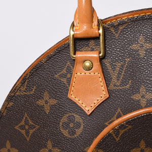 Very good condition LOUIS VUITTON Ellipse PM handbag monogram M51127 PVC tanned leather brown gold hardware used 4a000256