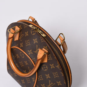Very good condition LOUIS VUITTON Ellipse PM handbag monogram M51127 PVC tanned leather brown gold hardware used 4a000256