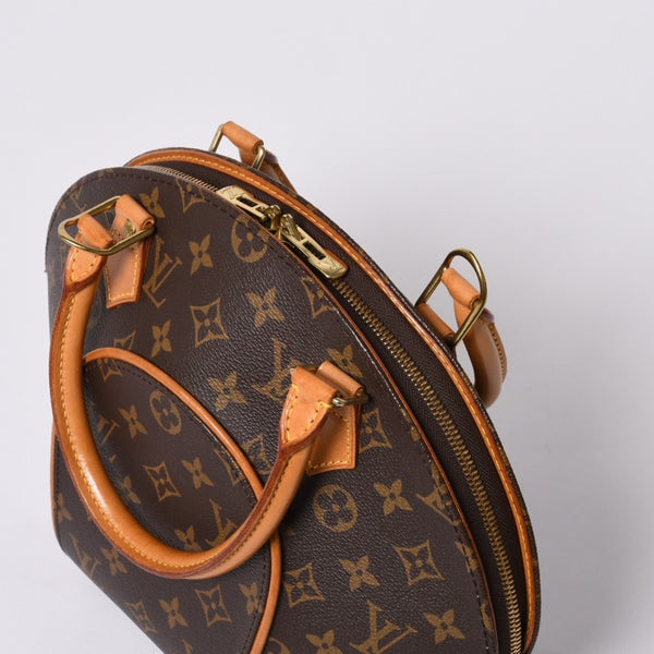 Very good condition LOUIS VUITTON Ellipse PM handbag monogram M51127 PVC tanned leather brown gold hardware used 4a000256