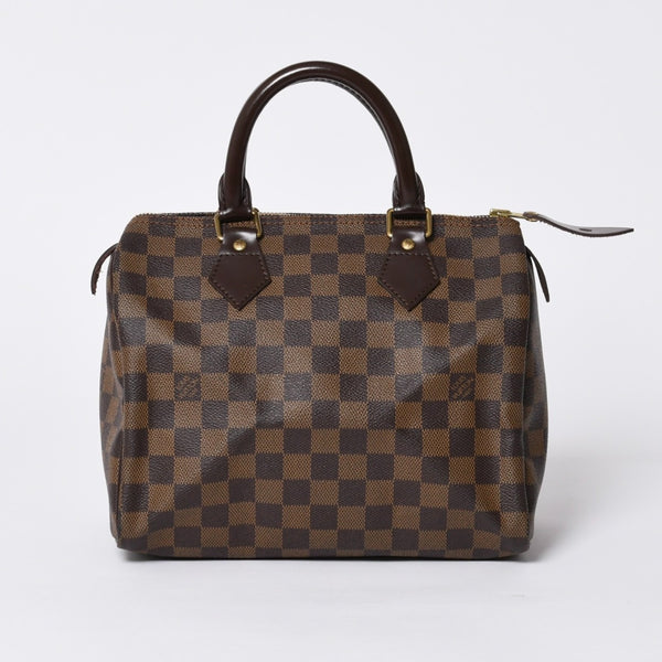 Very Good Condition LOUIS VUITTON Handbag Speedy 25 Damier Canvas Brown N41532 Used 4a000274