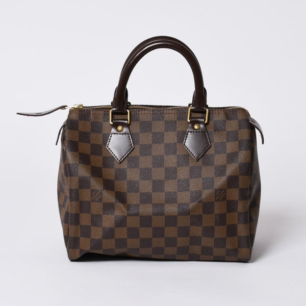 Very Good Condition LOUIS VUITTON Handbag Speedy 25 Damier Canvas Brown N41532 Used 4a000274