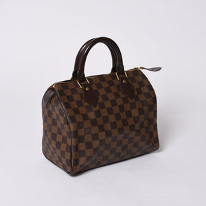 Very Good Condition LOUIS VUITTON Handbag Speedy 25 Damier Canvas Brown N41532 Used 4a000274