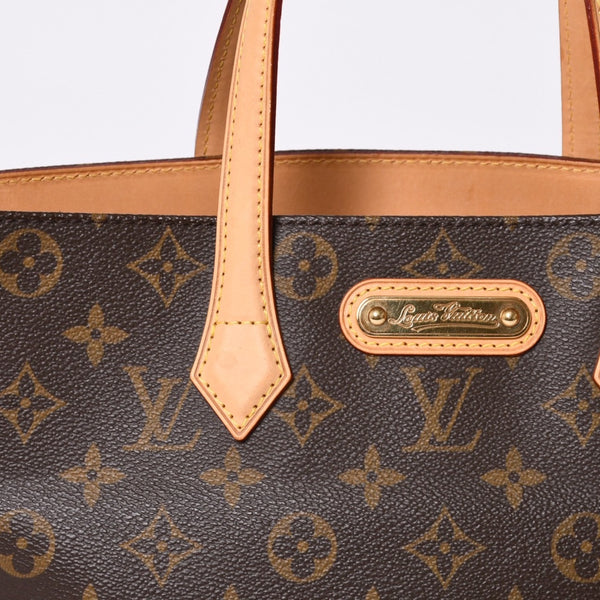 Very Good Condition LOUIS VUITTON Wilshire PM Handbag M45643 Monogram Canvas Brown Used 4a000257
