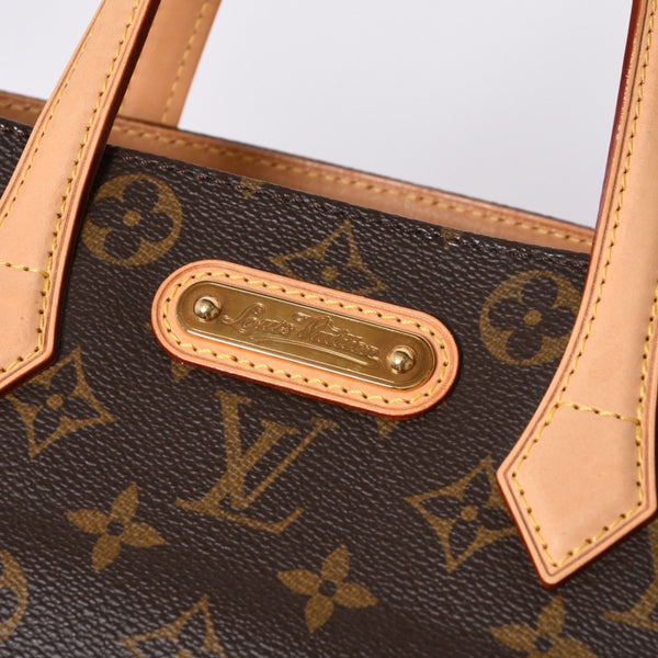 Very Good Condition LOUIS VUITTON Wilshire PM Handbag M45643 Monogram Canvas Brown Used 4a000257