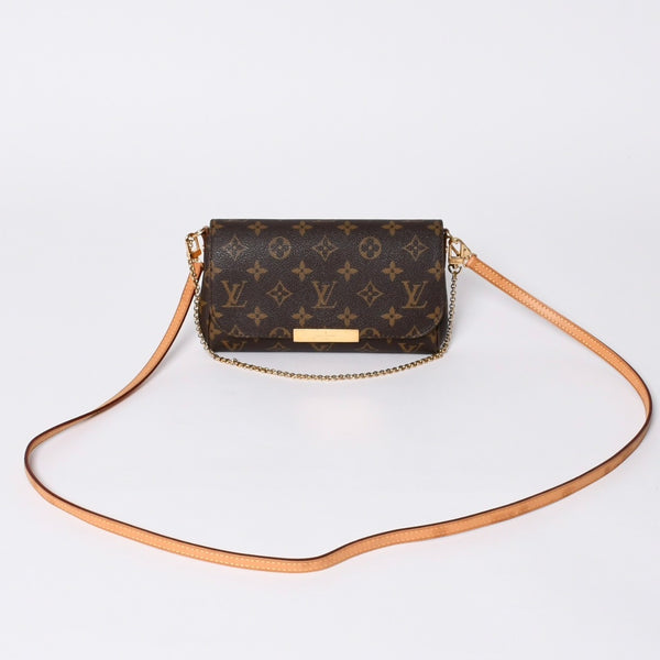 Very Good Condition LOUIS VUITTON Favorite PM Shoulder Bag M40717 Monogram Brown Gold Hardware Used 4a000244