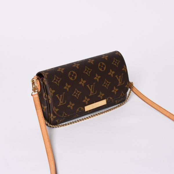 Very Good Condition LOUIS VUITTON Favorite PM Shoulder Bag M40717 Monogram Brown Gold Hardware Used 4a000244