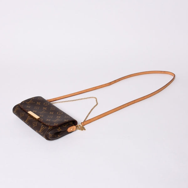 Very Good Condition LOUIS VUITTON Favorite PM Shoulder Bag M40717 Monogram Brown Gold Hardware Used 4a000244