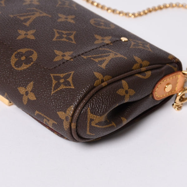 Very Good Condition LOUIS VUITTON Favorite PM Shoulder Bag M40717 Monogram Brown Gold Hardware Used 4a000244