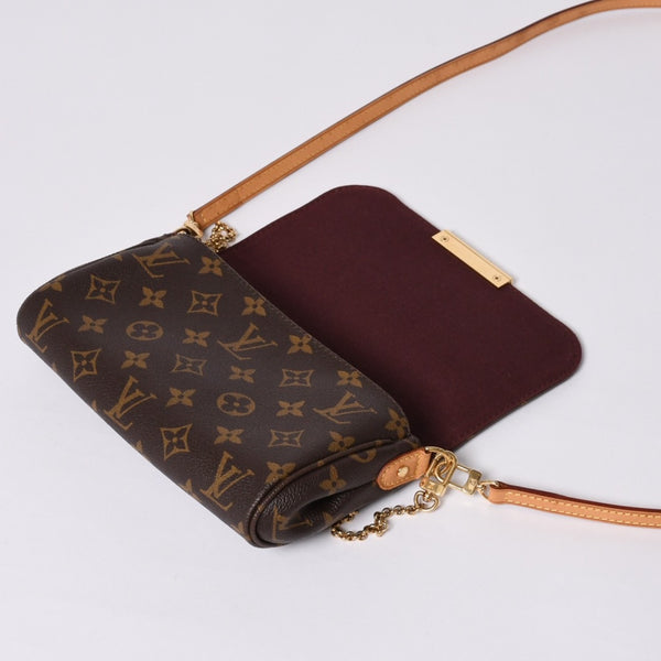 Very Good Condition LOUIS VUITTON Favorite PM Shoulder Bag M40717 Monogram Brown Gold Hardware Used 4a000244