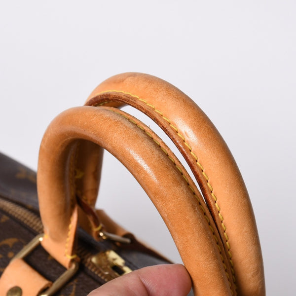 LOUIS VUITTON Monogram Keepall 45 Boston Bag M41428 PVC Tanned Leather Brown Gold Hardware Good Condition Used 4a000235
