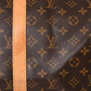 LOUIS VUITTON Monogram Keepall 45 Boston Bag M41428 PVC Tanned Leather Brown Gold Hardware Good Condition Used 4a000235