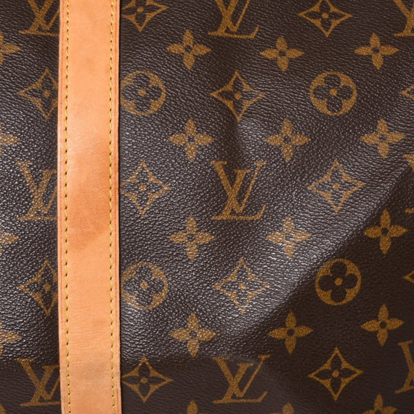 LOUIS VUITTON Monogram Keepall 45 Boston Bag M41428 PVC Tanned Leather Brown Gold Hardware Good Condition Used 4a000235