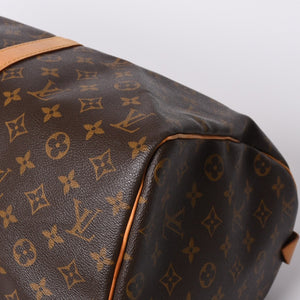 LOUIS VUITTON Monogram Keepall 45 Boston Bag M41428 PVC Tanned Leather Brown Gold Hardware Good Condition Used 4a000235