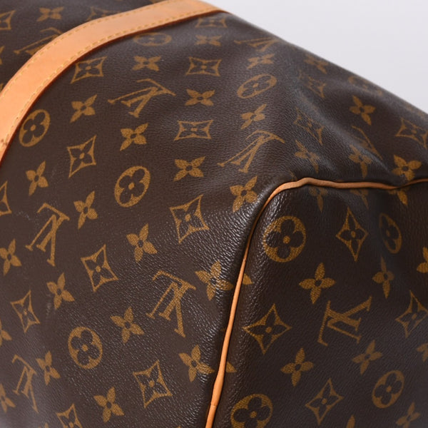 LOUIS VUITTON Monogram Keepall 45 Boston Bag M41428 PVC Tanned Leather Brown Gold Hardware Good Condition Used 4a000235