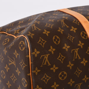 LOUIS VUITTON Monogram Keepall 45 Boston Bag M41428 PVC Tanned Leather Brown Gold Hardware Good Condition Used 4a000235