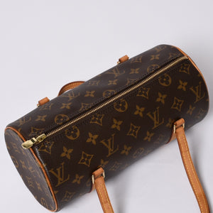 LOUIS VUITTON Papillon 26 Handbag M51366 Monogram PVC Leather Brown Gold Hardware Good Condition Used 4a000248