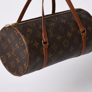 LOUIS VUITTON Papillon 26 Handbag Monogram M51366 Cylindrical Monogram Canvas Brown Good Condition Used 4a000247