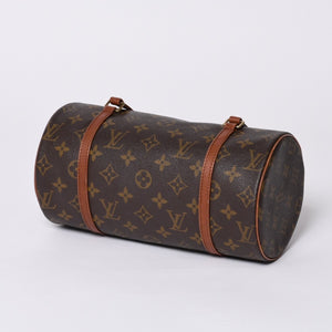 LOUIS VUITTON Papillon 26 Handbag Monogram M51366 Cylindrical Monogram Canvas Brown Good Condition Used 4a000247