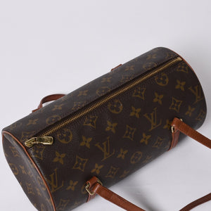LOUIS VUITTON Papillon 26 Handbag Monogram M51366 Cylindrical Monogram Canvas Brown Good Condition Used 4a000247