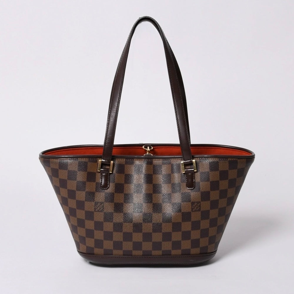 極美品 LOUIS VUITTON ルイヴィトン ハンドバッグ N51121 マノスクPM ダミエ ブラウン ゴールド金具 中古 4a000276