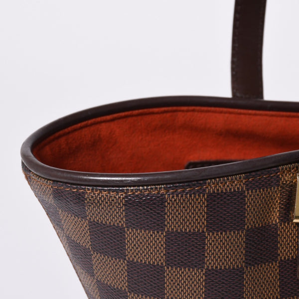 極美品 LOUIS VUITTON ルイヴィトン ハンドバッグ N51121 マノスクPM ダミエ ブラウン ゴールド金具 中古 4a000276