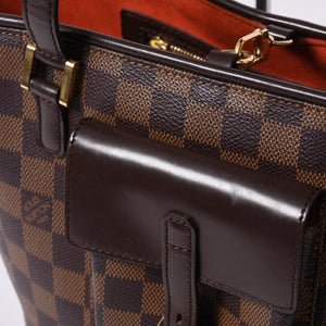 極美品 LOUIS VUITTON ルイヴィトン ハンドバッグ N51121 マノスクPM ダミエ ブラウン ゴールド金具 中古 4a000276