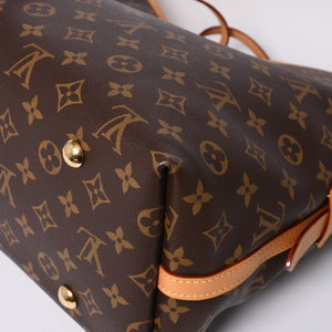 新品同様 LOUIS VUITTON ルイヴィトン キャリーオールNM MM トートバッグ M46197 モノグラム ブラウン レザー PVC 中古 4a000311
