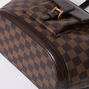 極美品 LOUIS VUITTON ルイヴィトン ハンドバッグ N51121 マノスクPM ダミエ ブラウン ゴールド金具 中古 4a000276