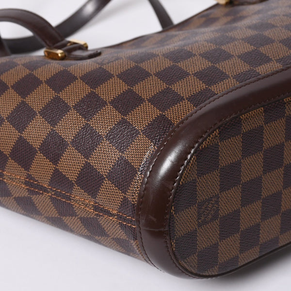 極美品 LOUIS VUITTON ルイヴィトン ハンドバッグ N51121 マノスクPM ダミエ ブラウン ゴールド金具 中古 4a000276