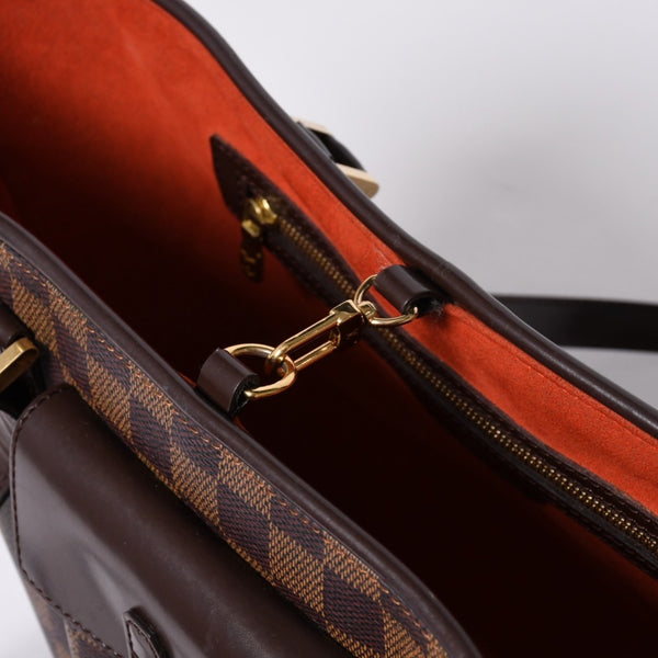 極美品 LOUIS VUITTON ルイヴィトン ハンドバッグ N51121 マノスクPM ダミエ ブラウン ゴールド金具 中古 4a000276