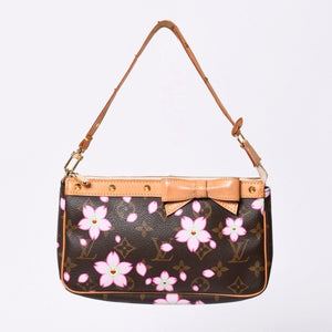 極美品 LOUISVUITTON ルイヴィトン ポシェット アクセソワール アクセサリーポーチ M92006 モノグラム チェリーブロッサム 村上隆 中古 4a000354