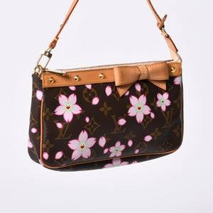極美品 LOUISVUITTON ルイヴィトン ポシェット アクセソワール アクセサリーポーチ M92006 モノグラム チェリーブロッサム 村上隆 中古 4a000354