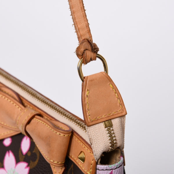 極美品 LOUISVUITTON ルイヴィトン ポシェット アクセソワール アクセサリーポーチ M92006 モノグラム チェリーブロッサム 村上隆 中古 4a000354