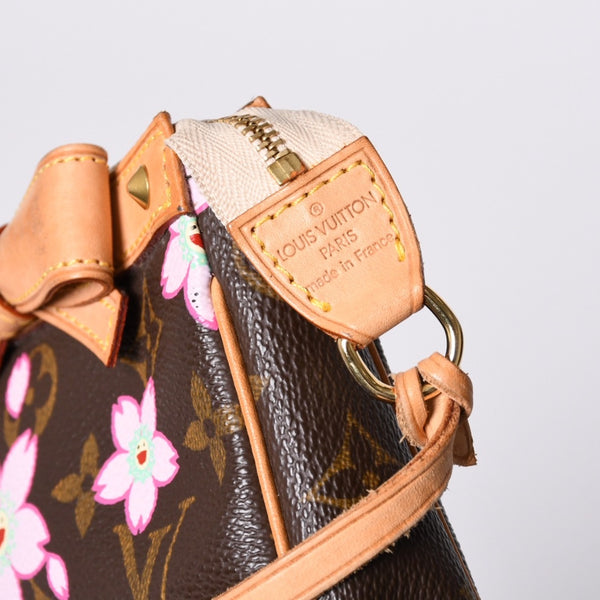 極美品 LOUISVUITTON ルイヴィトン ポシェット アクセソワール アクセサリーポーチ M92006 モノグラム チェリーブロッサム 村上隆 中古 4a000354