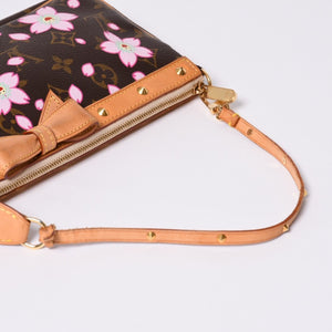 極美品 LOUISVUITTON ルイヴィトン ポシェット アクセソワール アクセサリーポーチ M92006 モノグラム チェリーブロッサム 村上隆 中古 4a000354