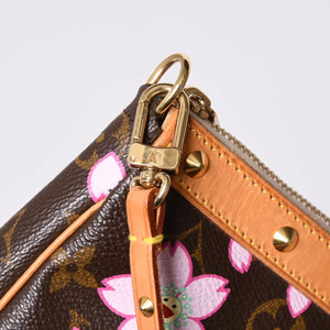 極美品 LOUISVUITTON ルイヴィトン ポシェット アクセソワール アクセサリーポーチ M92006 モノグラム チェリーブロッサム 村上隆 中古 4a000354