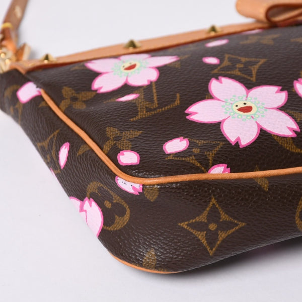 極美品 LOUISVUITTON ルイヴィトン ポシェット アクセソワール アクセサリーポーチ M92006 モノグラム チェリーブロッサム 村上隆 中古 4a000354