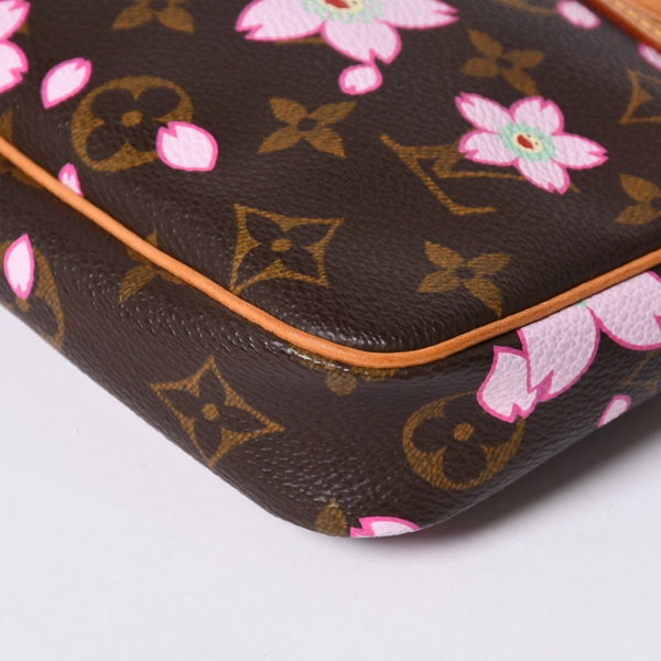 極美品 LOUISVUITTON ルイヴィトン ポシェット アクセソワール アクセサリーポーチ M92006 モノグラム チェリーブロッサム 村上隆 中古 4a000354