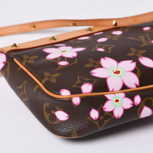 極美品 LOUISVUITTON ルイヴィトン ポシェット アクセソワール アクセサリーポーチ M92006 モノグラム チェリーブロッサム 村上隆 中古 4a000354