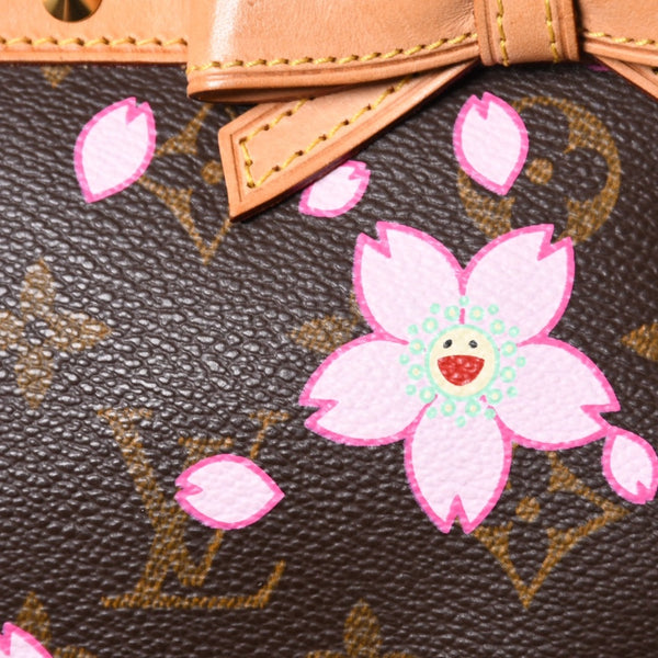 極美品 LOUISVUITTON ルイヴィトン ポシェット アクセソワール アクセサリーポーチ M92006 モノグラム チェリーブロッサム 村上隆 中古 4a000354