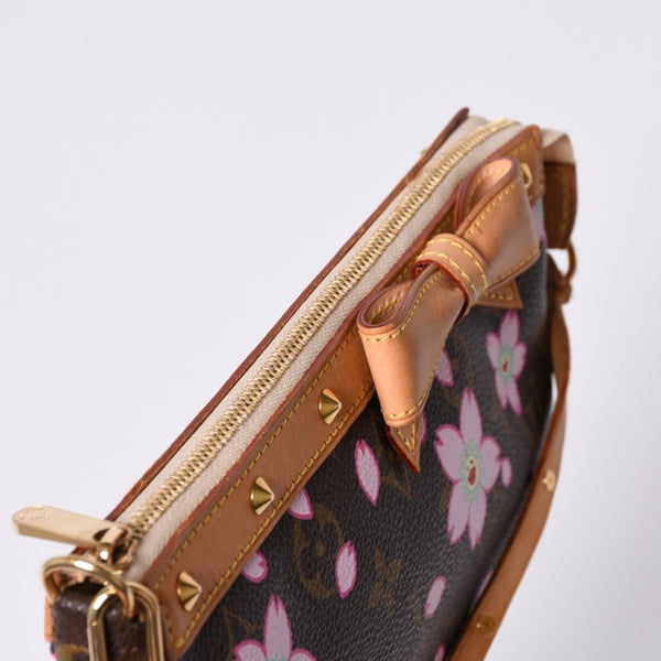 極美品 LOUISVUITTON ルイヴィトン ポシェット アクセソワール アクセサリーポーチ M92006 モノグラム チェリーブロッサム 村上隆 中古 4a000354