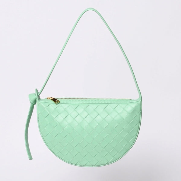 極美品 BOTTEGA VENETA ボッテガヴェネタ イントレチャート ワンショルダーバッグ レザー A00732338V グリーン ゴールド金具 中古 4a000055