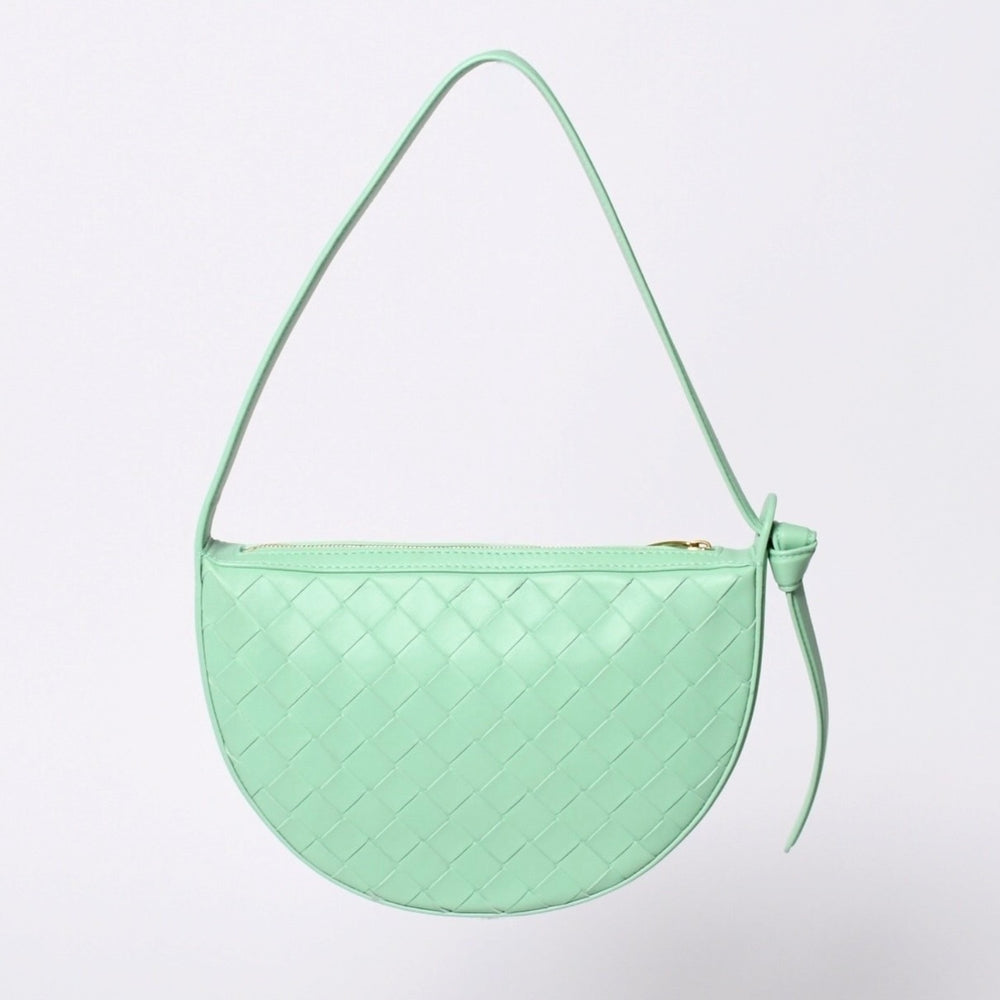 極美品 BOTTEGA VENETA ボッテガヴェネタ イントレチャート ワンショルダーバッグ レザー A00732338V グリーン ゴールド金具 中古 4a000055