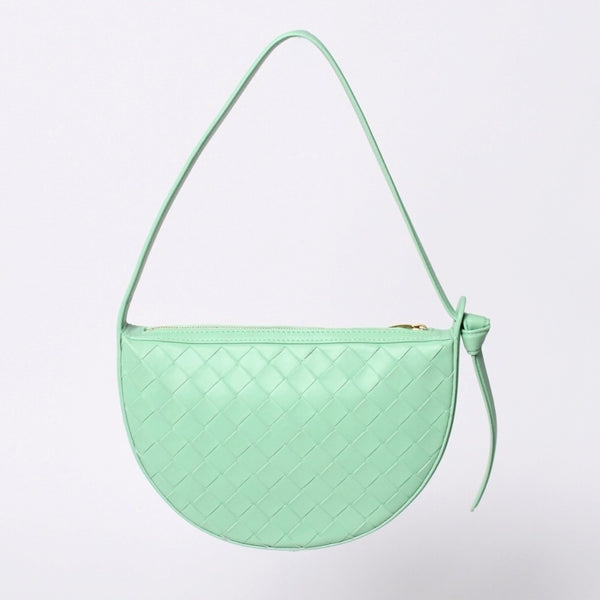 極美品 BOTTEGA VENETA ボッテガヴェネタ イントレチャート ワンショルダーバッグ レザー A00732338V グリーン ゴールド金具 中古 4a000055
