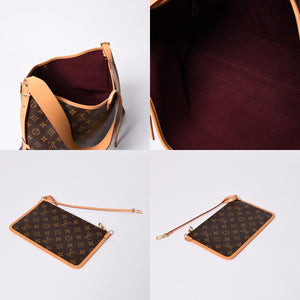 新品同様 LOUIS VUITTON ルイヴィトン キャリーオールNM MM トートバッグ M46197 モノグラム ブラウン レザー PVC 中古 4a000311