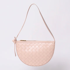 Very Good Condition BOTTEGA VENETA Intrecciato One Shoulder Bag Leather FF26830 WS26830 Salmon Pink Gold Hardware Used 4a000056