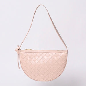 Very Good Condition BOTTEGA VENETA Intrecciato One Shoulder Bag Leather FF26830 WS26830 Salmon Pink Gold Hardware Used 4a000056