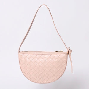 Very Good Condition BOTTEGA VENETA Intrecciato One Shoulder Bag Leather FF26830 WS26830 Salmon Pink Gold Hardware Used 4a000056